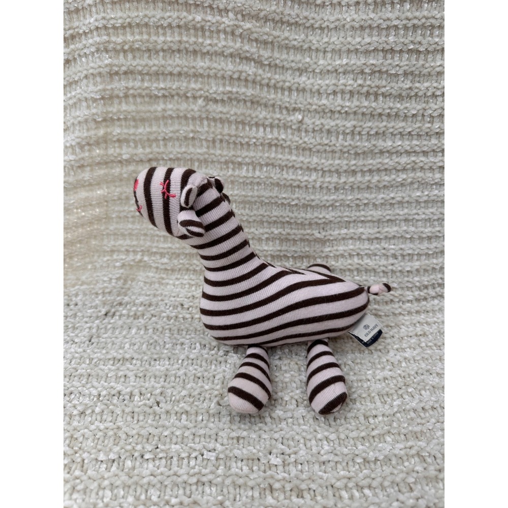 Old Navy Zebra Plush Pink Brown Striped Stuffed‎ Animal Lovey Kids Vintage 2009 - Picture 2 of 9